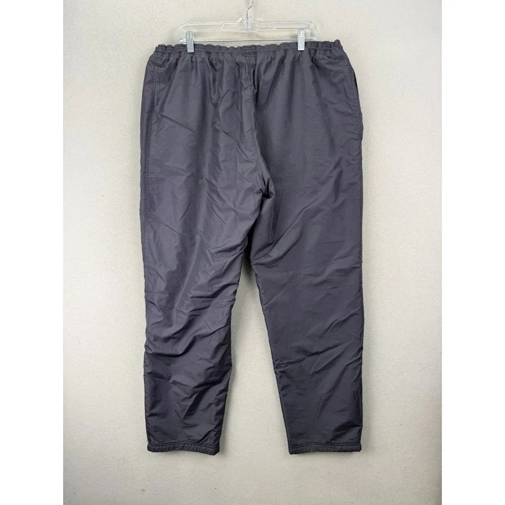 Vintage Adidas Lined Track Pants Men's XL Gray 3 Stripe Windbreaker Zip Ankle
